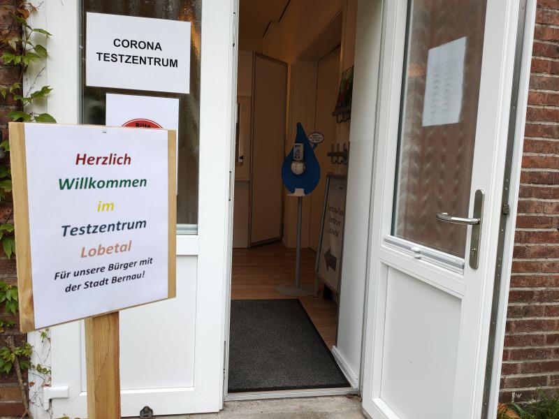 Das Lobetaler Testzentrum ist weiterhin geöffnet, auch an Wochenenden.